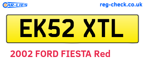 EK52XTL are the vehicle registration plates.