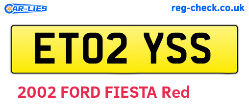 ET02YSS are the vehicle registration plates.