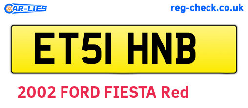 ET51HNB are the vehicle registration plates.