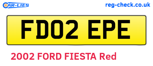 FD02EPE are the vehicle registration plates.