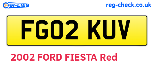 FG02KUV are the vehicle registration plates.