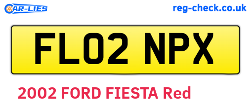 FL02NPX are the vehicle registration plates.