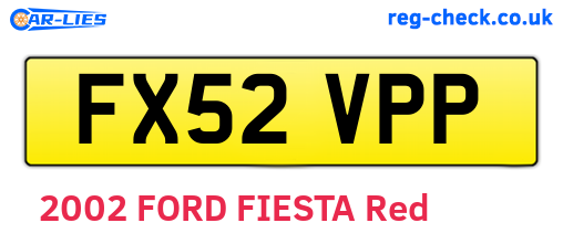FX52VPP are the vehicle registration plates.