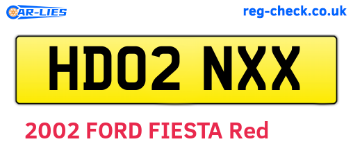 HD02NXX are the vehicle registration plates.