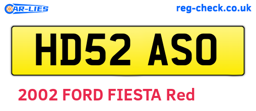 HD52ASO are the vehicle registration plates.