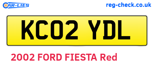 KC02YDL are the vehicle registration plates.
