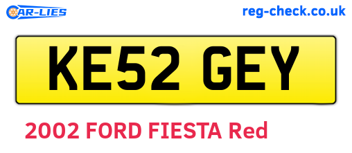 KE52GEY are the vehicle registration plates.