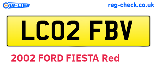 LC02FBV are the vehicle registration plates.