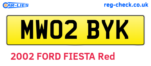 MW02BYK are the vehicle registration plates.