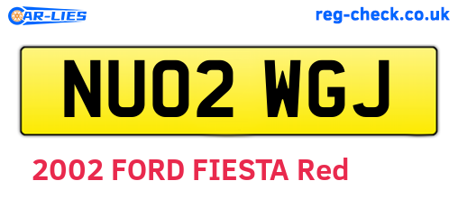 NU02WGJ are the vehicle registration plates.
