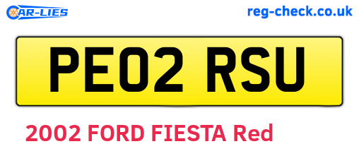 PE02RSU are the vehicle registration plates.