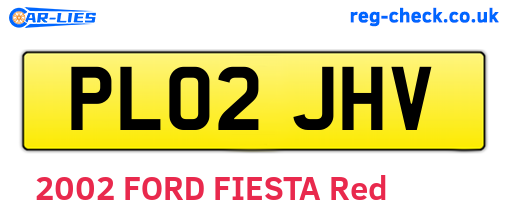 PL02JHV are the vehicle registration plates.