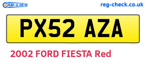 PX52AZA are the vehicle registration plates.