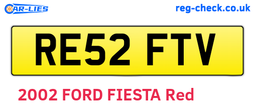 RE52FTV are the vehicle registration plates.