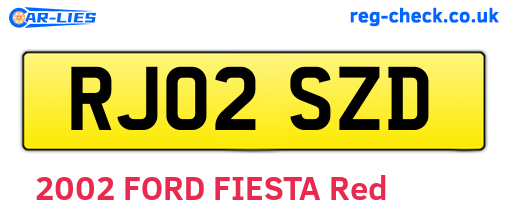 RJ02SZD are the vehicle registration plates.