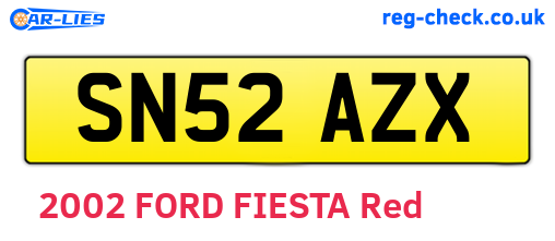 SN52AZX are the vehicle registration plates.