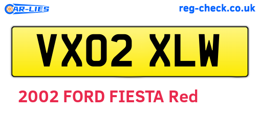 VX02XLW are the vehicle registration plates.