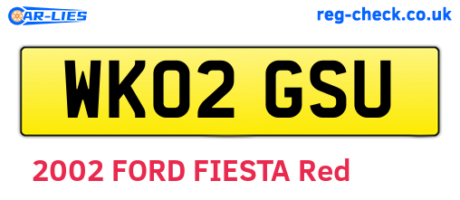 WK02GSU are the vehicle registration plates.