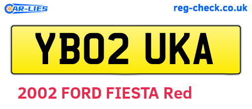 YB02UKA are the vehicle registration plates.