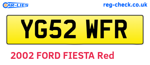 YG52WFR are the vehicle registration plates.