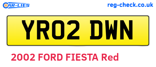 YR02DWN are the vehicle registration plates.