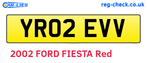 YR02EVV are the vehicle registration plates.