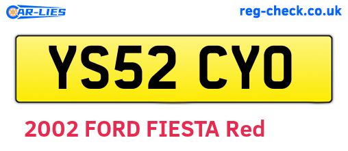 YS52CYO are the vehicle registration plates.