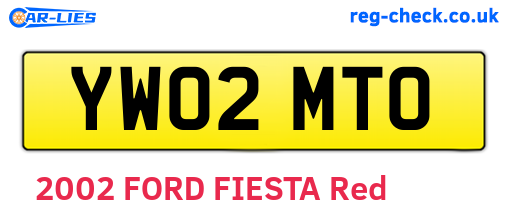 YW02MTO are the vehicle registration plates.