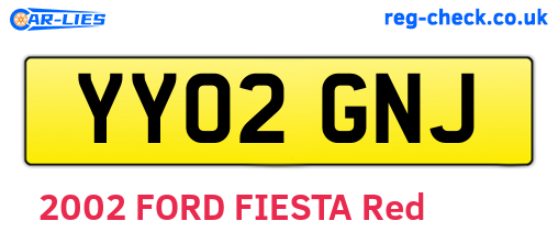 YY02GNJ are the vehicle registration plates.