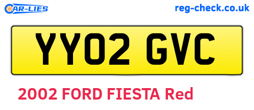 YY02GVC are the vehicle registration plates.