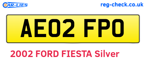 AE02FPO are the vehicle registration plates.