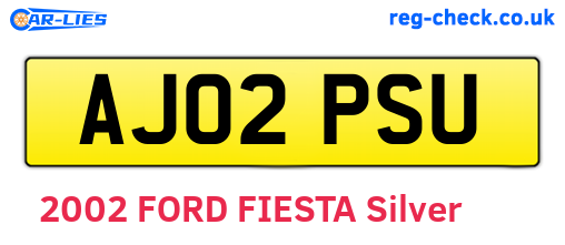 AJ02PSU are the vehicle registration plates.