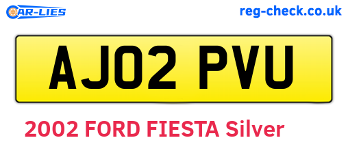 AJ02PVU are the vehicle registration plates.