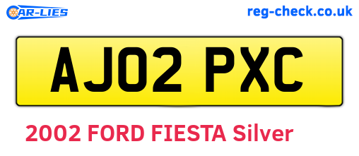 AJ02PXC are the vehicle registration plates.