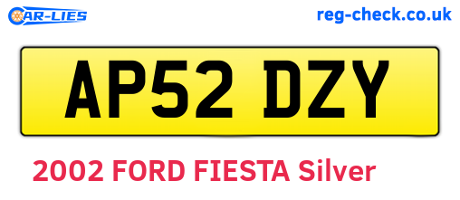 AP52DZY are the vehicle registration plates.