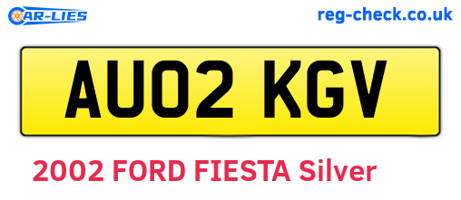 AU02KGV are the vehicle registration plates.
