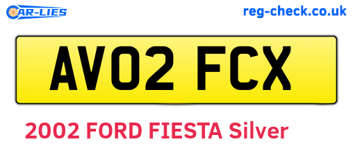 AV02FCX are the vehicle registration plates.