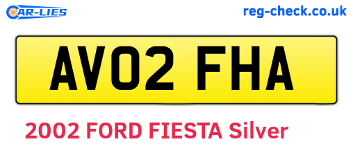AV02FHA are the vehicle registration plates.