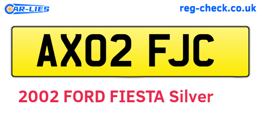 AX02FJC are the vehicle registration plates.