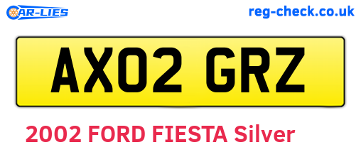 AX02GRZ are the vehicle registration plates.