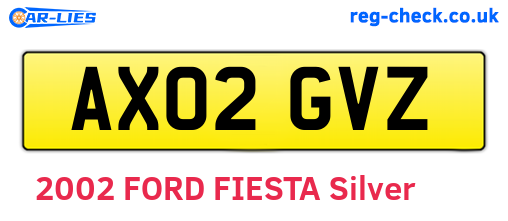 AX02GVZ are the vehicle registration plates.