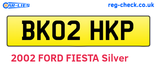 BK02HKP are the vehicle registration plates.