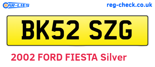 BK52SZG are the vehicle registration plates.