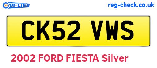 CK52VWS are the vehicle registration plates.