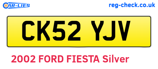 CK52YJV are the vehicle registration plates.