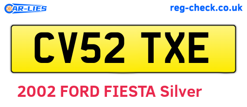 CV52TXE are the vehicle registration plates.