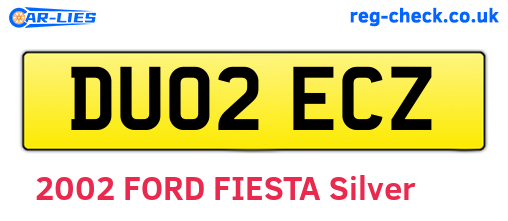 DU02ECZ are the vehicle registration plates.
