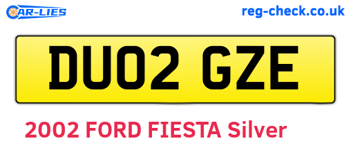 DU02GZE are the vehicle registration plates.