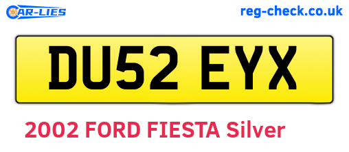 DU52EYX are the vehicle registration plates.