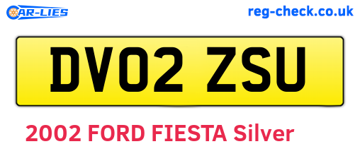 DV02ZSU are the vehicle registration plates.